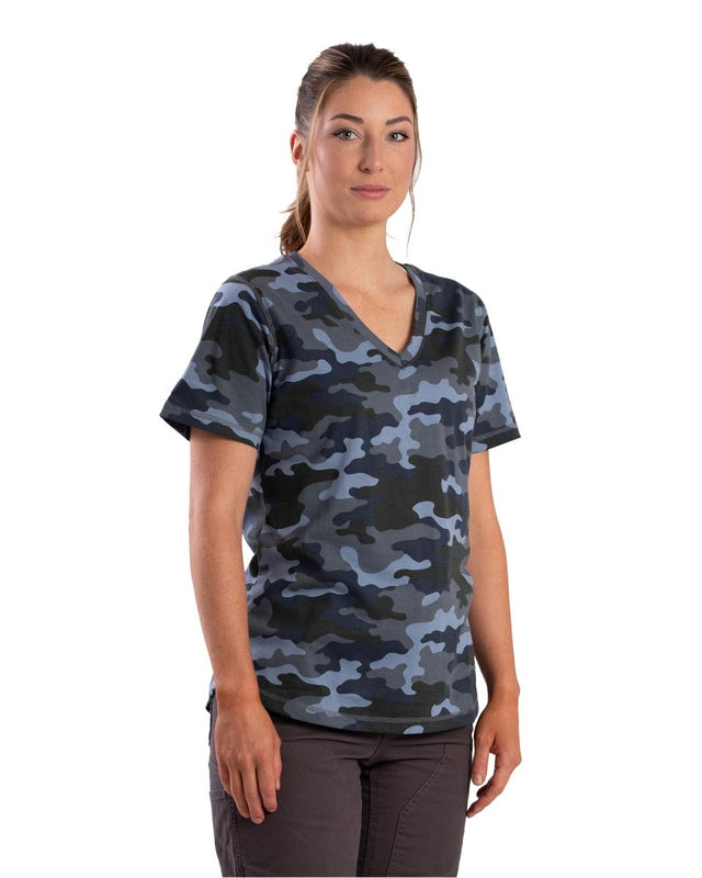 Women's Performance V-Neck Short Sleeve T-Shirt (Prints) - Berne Apparel