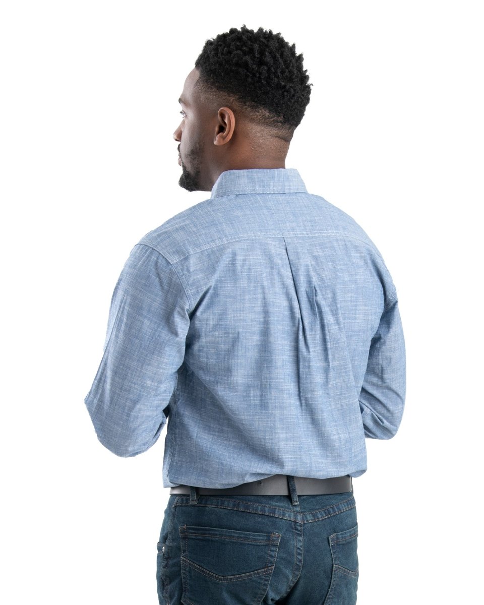 Foreman Flex Long Sleeve Chambray Button Down Work Shirt - Berne Apparel