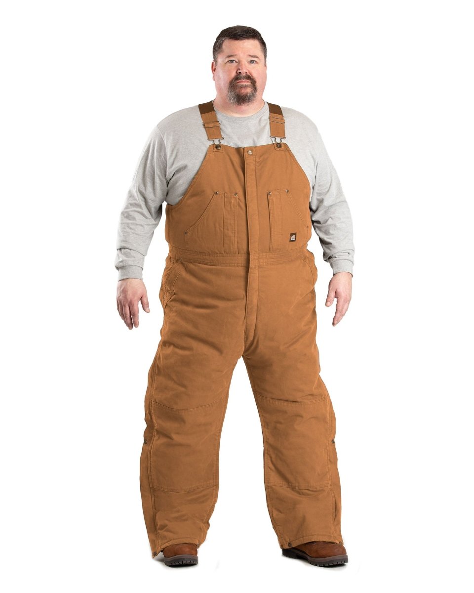 Brown Duck/Heartland Insulated Washed Duck Bib Overall - Berne Apparel