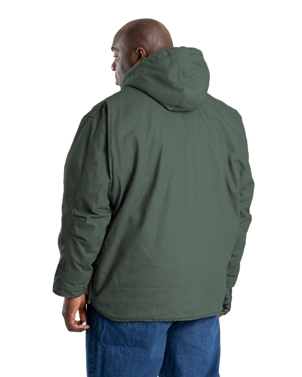 Men s Washed Duck Hooded Work Coat Berne Apparel