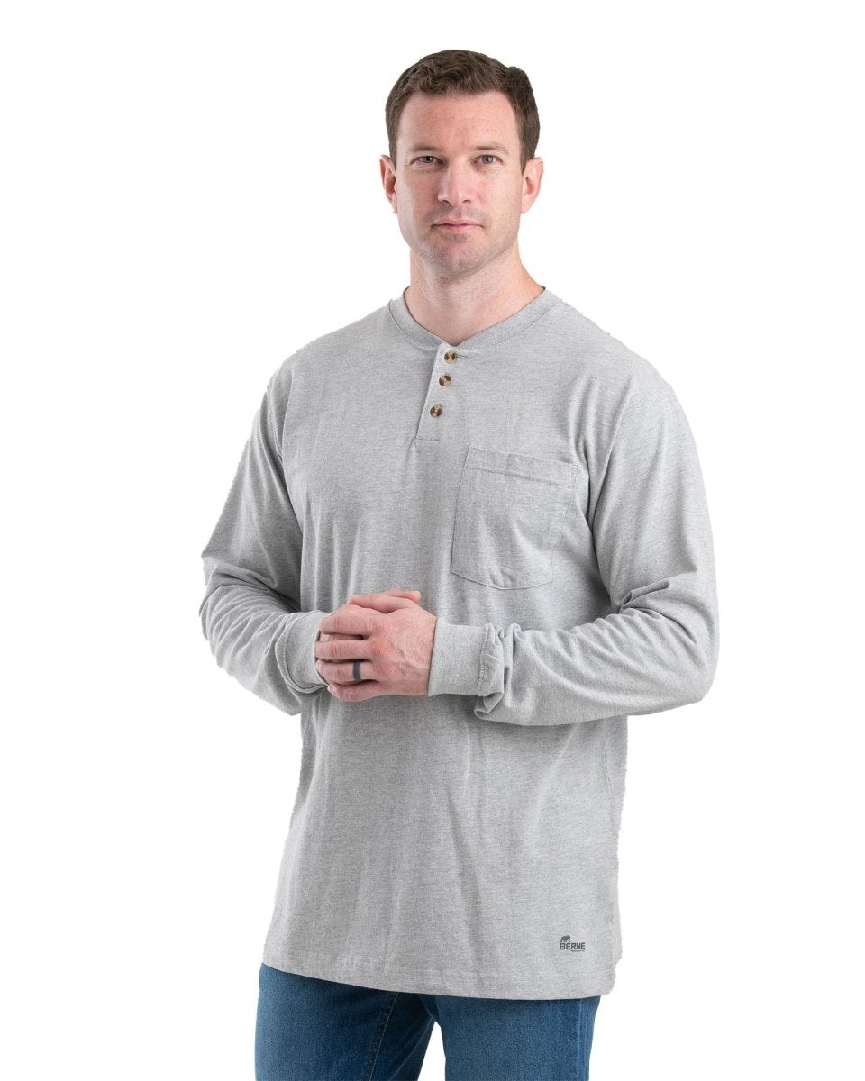 Heavyweight Long Sleeve Henley - Berne Apparel