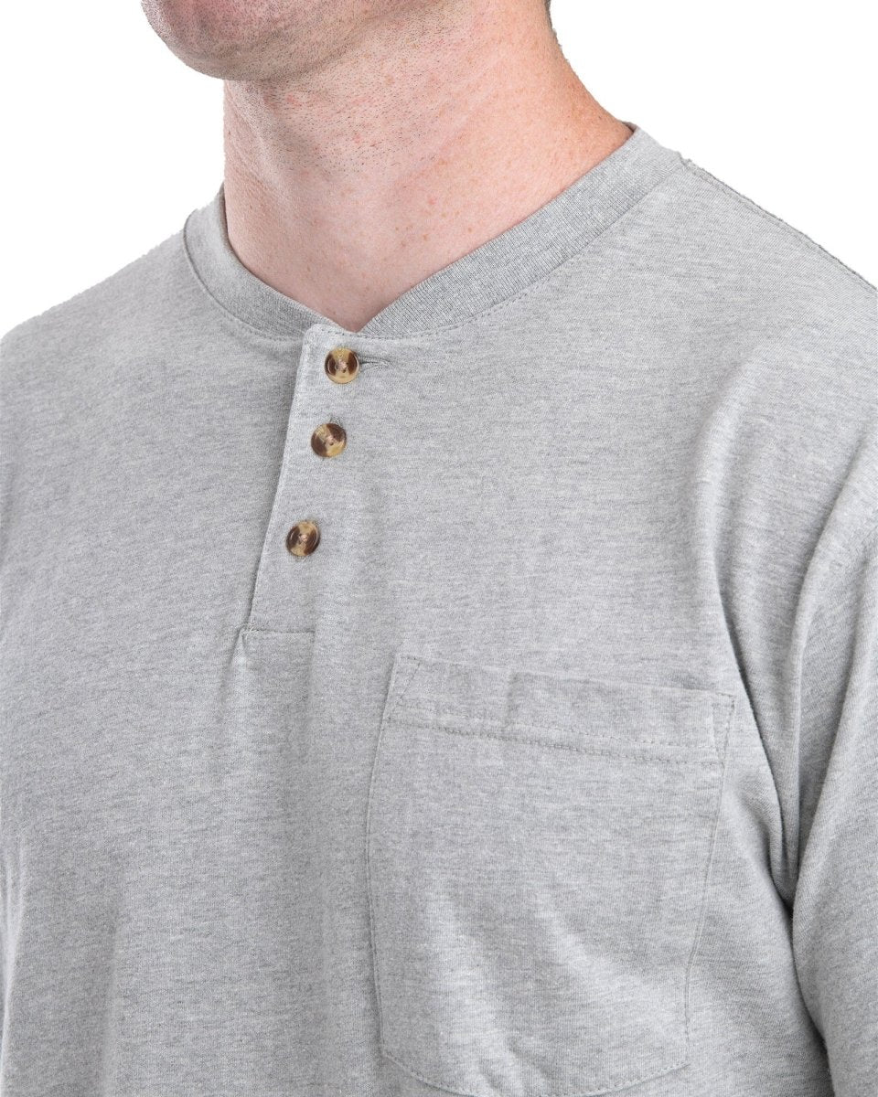 Heavyweight Long Sleeve Henley - Berne Apparel