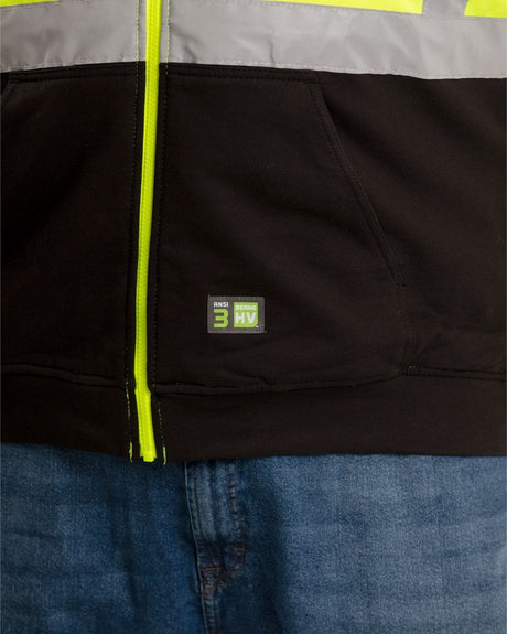 Hi Vis Class 3 Color Block Hooded Sweatshirt - Berne Apparel