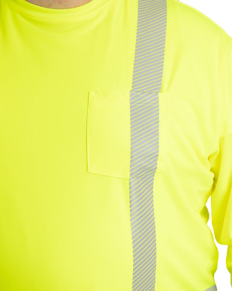 Hi Vis Class 3 Color Block Long Sleeve T-Shirt - Berne Apparel