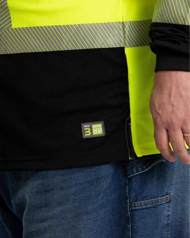 Hi Vis Class 3 Color Block Long Sleeve T-Shirt - Berne Apparel