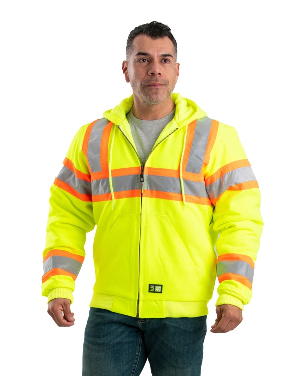 Hi Vis Class 3 Hooded Active Jacket - Berne Apparel