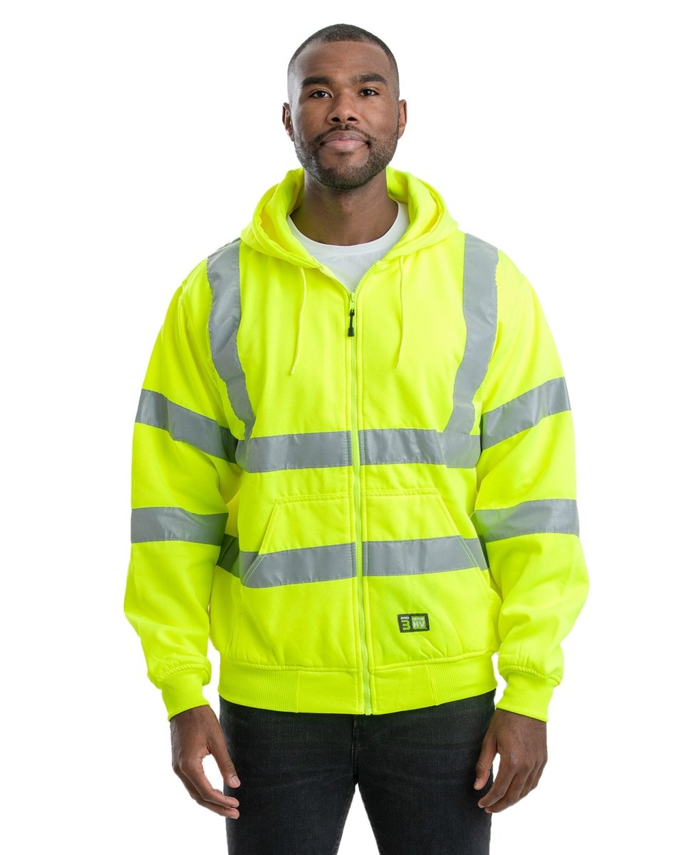 Hi Vis Class 3 Thermal-Lined Hooded Sweatshirt - Berne Apparel