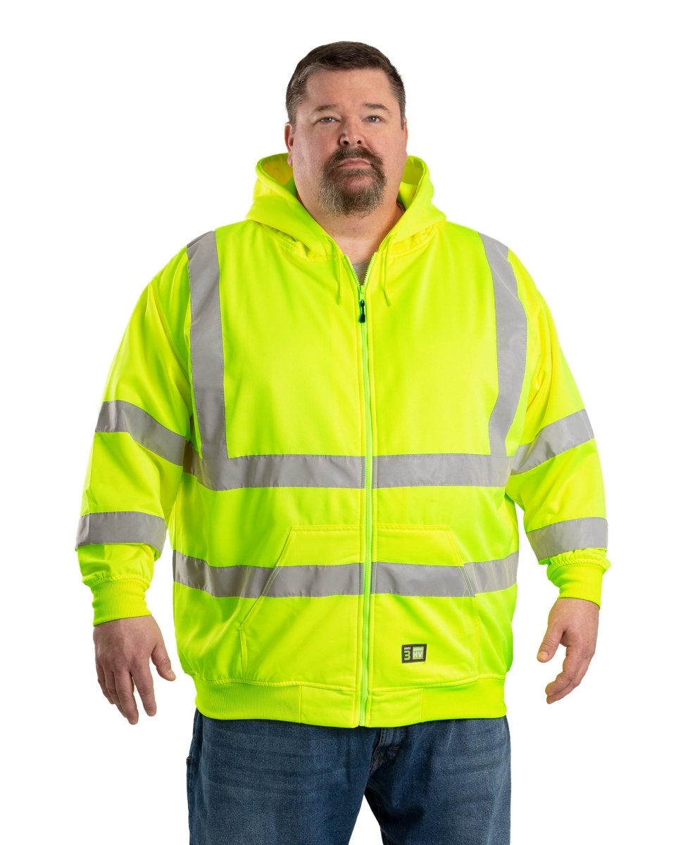 Hi Vis Class 3 Thermal-Lined Hooded Sweatshirt - Berne Apparel