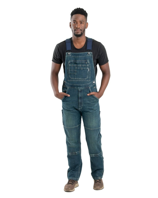 Highland Unlined Washed Flex Denim Bib Overall - Berne Apparel