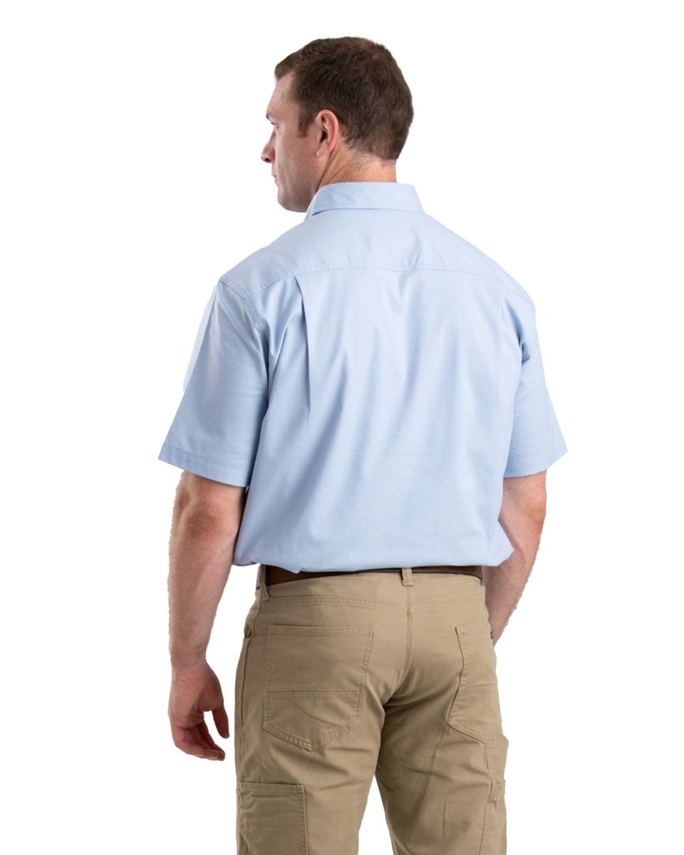 Berne Men's Foreman Flex Short Sleeve Button Down Shirt - Plaid Gray A