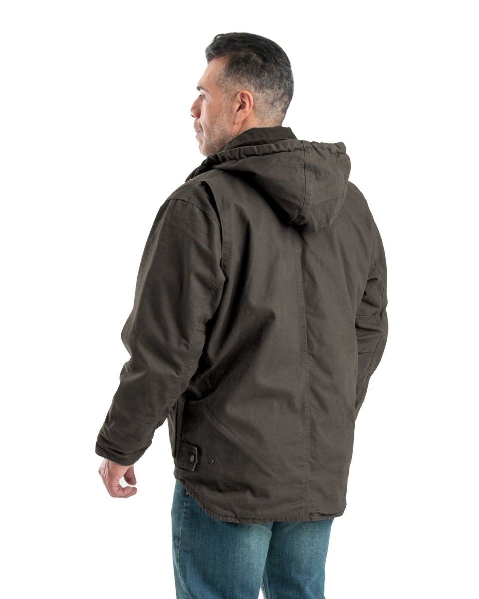 Men's Washed Duck Zip-Off Hooded Work Coat - Berne Apparel