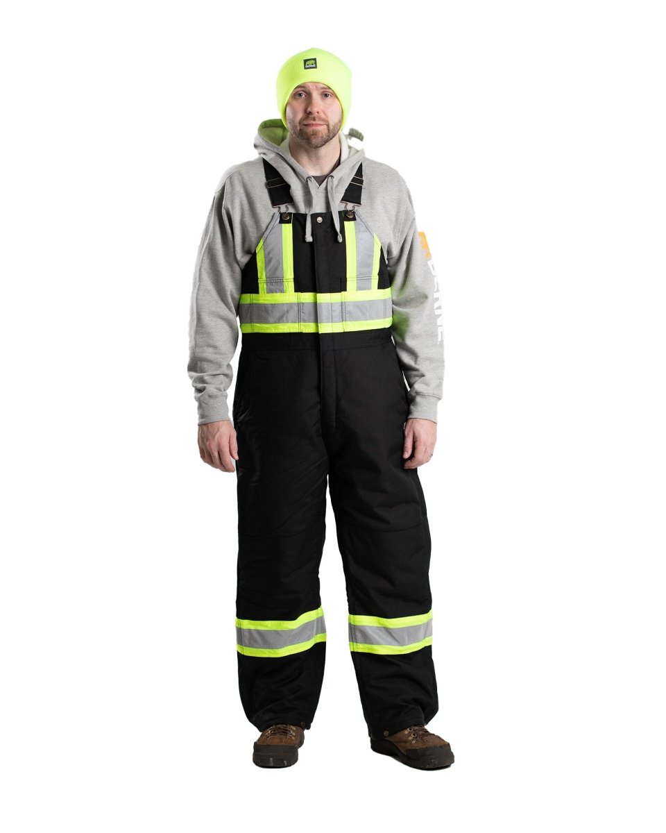 Safety Striped Arctic Insulated Bib Overall - Berne Apparel