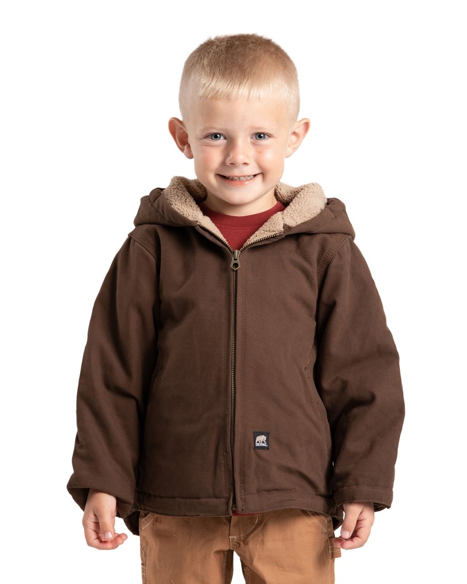 Toddler Boys' Sherpa-Lined Softstone Hooded Coat - Berne Apparel