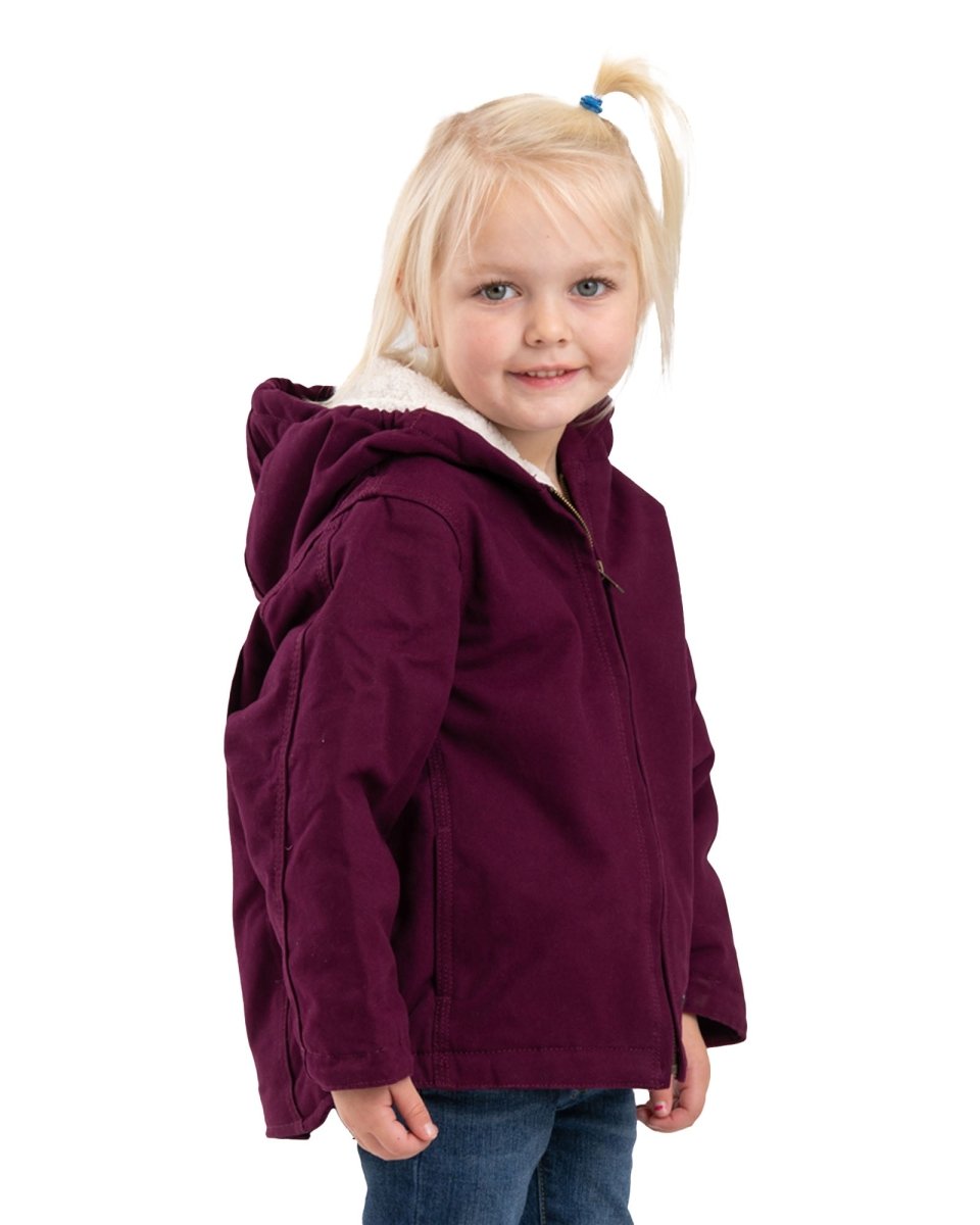 Toddler Girls' Sherpa-Lined Softstone Hooded Coat - Berne Apparel