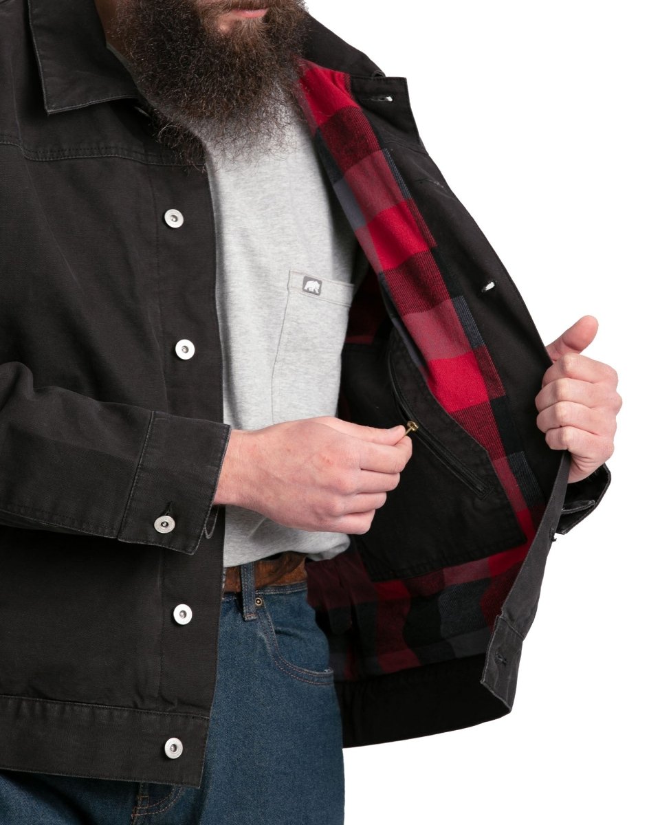 Vintage Washed Flannel-Lined Work Jacket