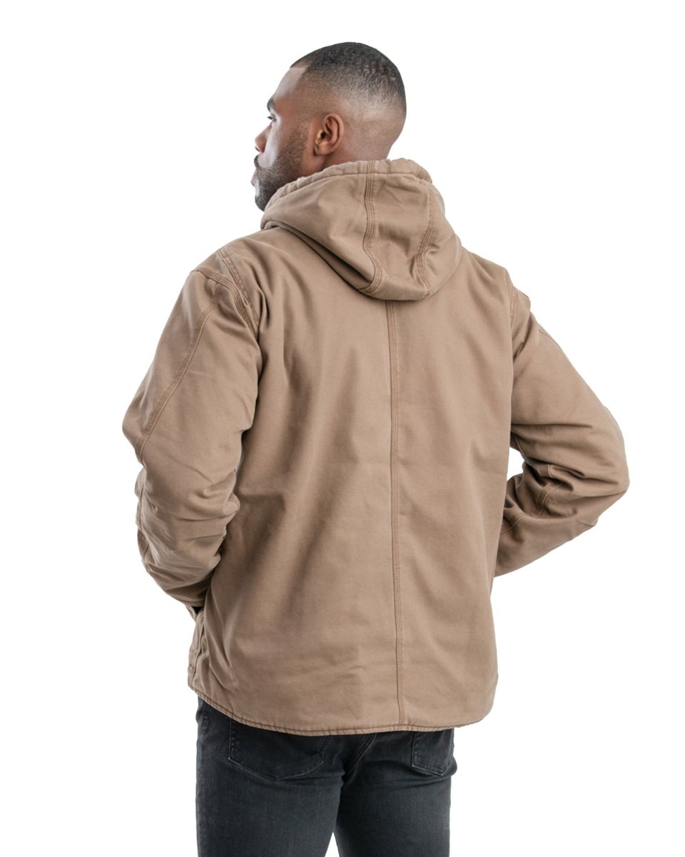 Vintage Washed Sherpa-Lined Hooded Jacket
