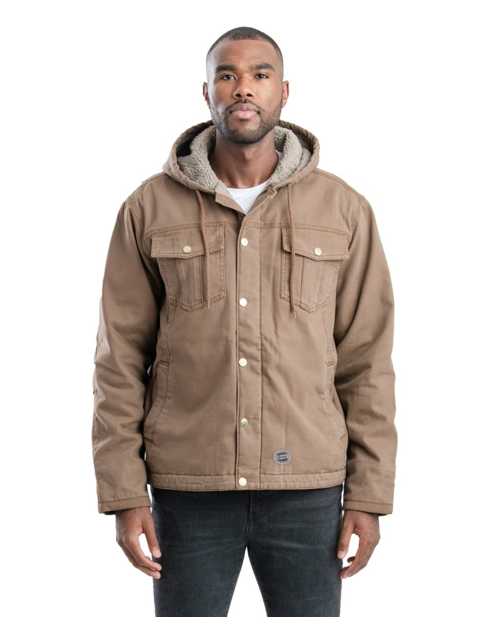Carhartt Men's Washed Duck Sherpa-Lined Jacket Brown XL