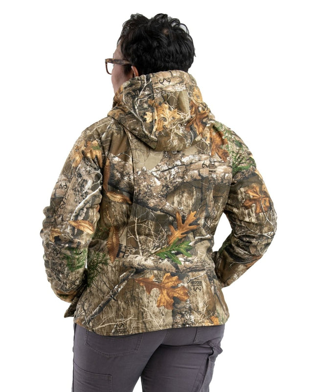 Women's Camo Sherpa-Lined Softstone Duck Hooded Jacket - Berne Apparel