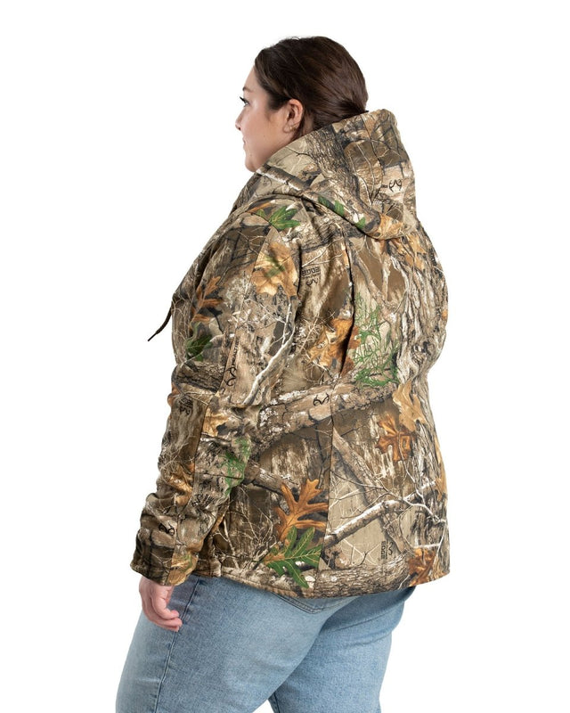 Women's Camo Sherpa-Lined Softstone Duck Hooded Jacket - Berne Apparel