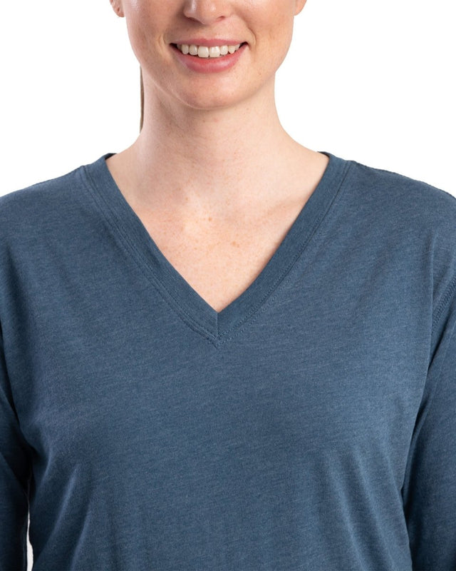 Women's Performance V-Neck Long Sleeve Tee - Berne Apparel