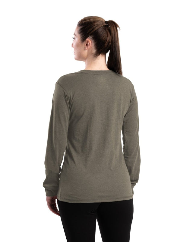 Women's Performance V-Neck Long Sleeve Tee - Berne Apparel