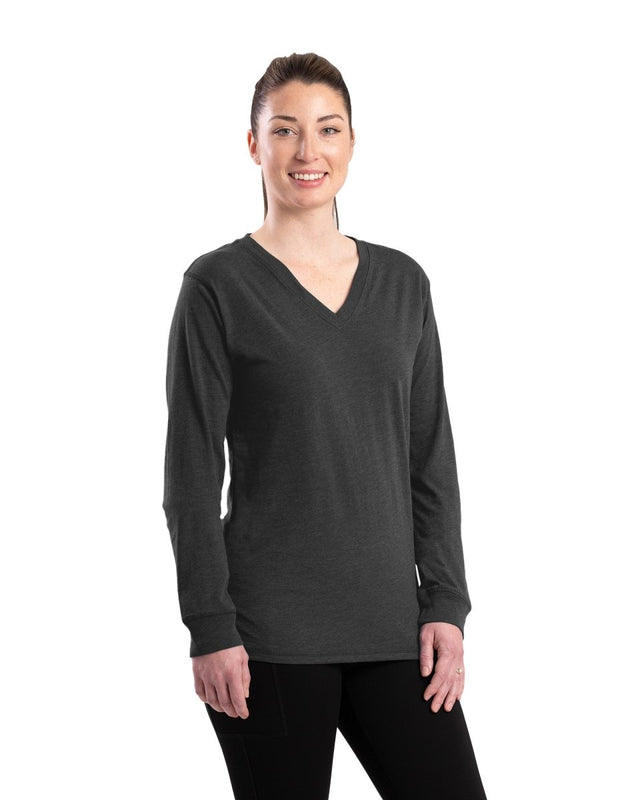 Women's Performance V-Neck Long Sleeve Tee - Berne Apparel