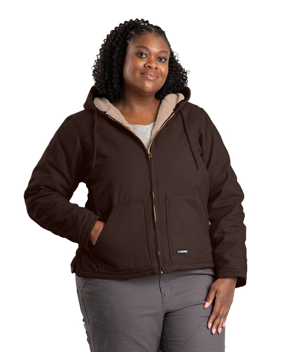 Sherpa lined puffer jacket on sale women's