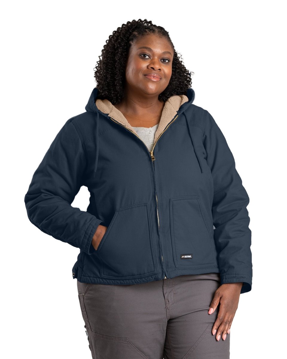 Sherpa hooded 2024 jacket women's