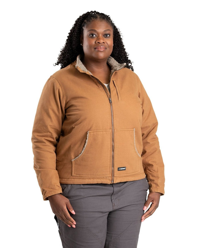 Women's Sherpa-Lined Softstone Duck Jacket - Berne Apparel