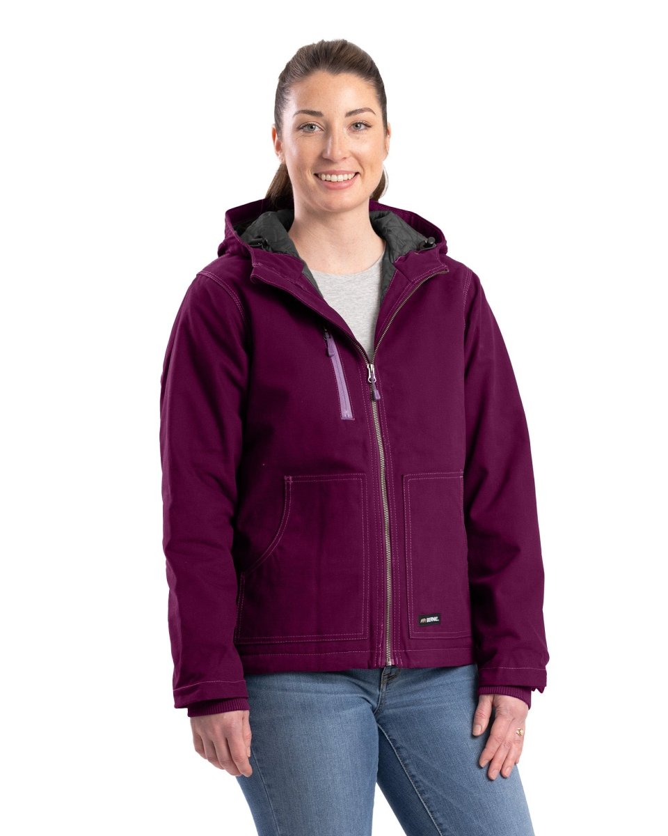 Women's Softstone Duck Hooded Jacket - Berne Apparel