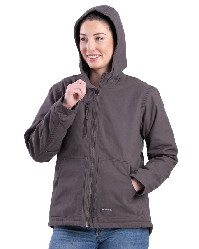 Women's Softstone Duck Hooded Jacket - Berne Apparel