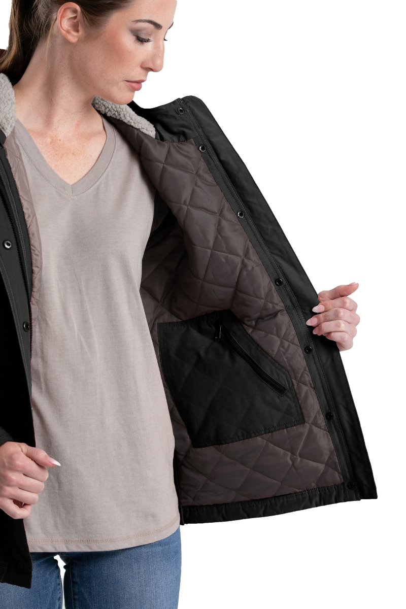 Women's Softstone Micro-Duck Hooded Coat - Berne Apparel