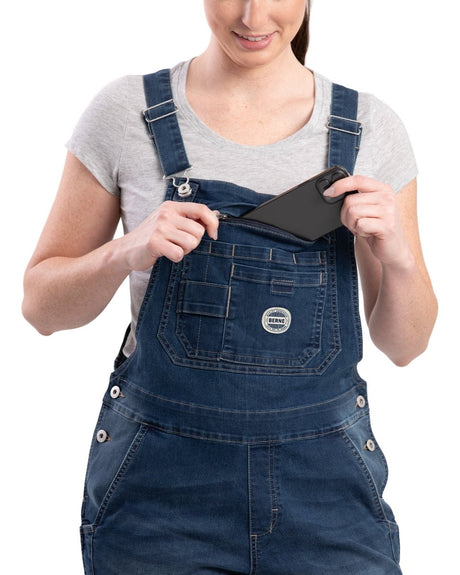 Women's Vintage Washed Flex Denim Bib Overall - Berne Apparel