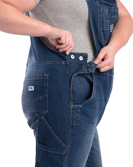 Women's Vintage Washed Flex Denim Bib Overall - Berne Apparel