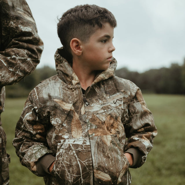 Youth Camo Softstone Duck Hooded Jacket - Berne Apparel