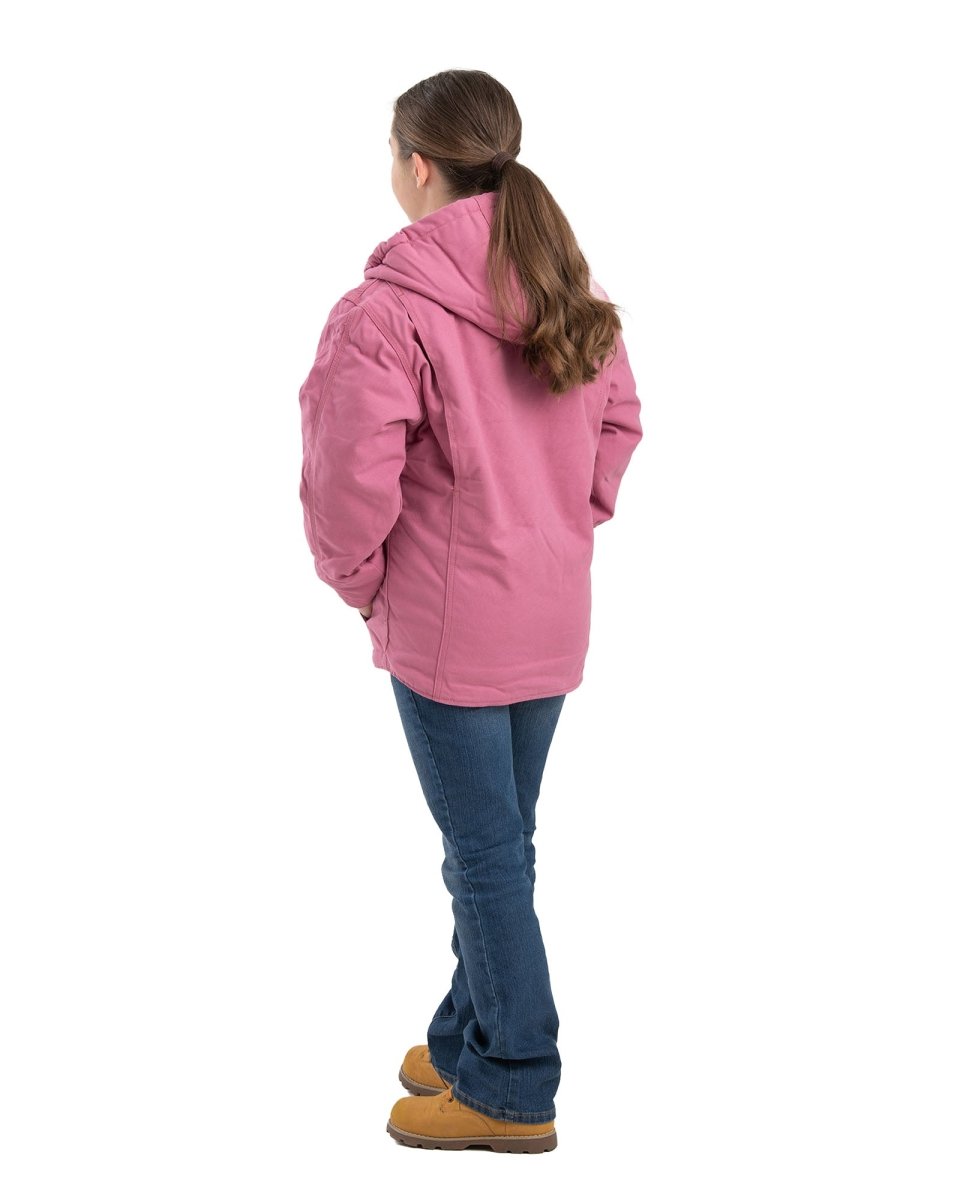 Girls' Sherpa-Lined Duck Hooded Jacket