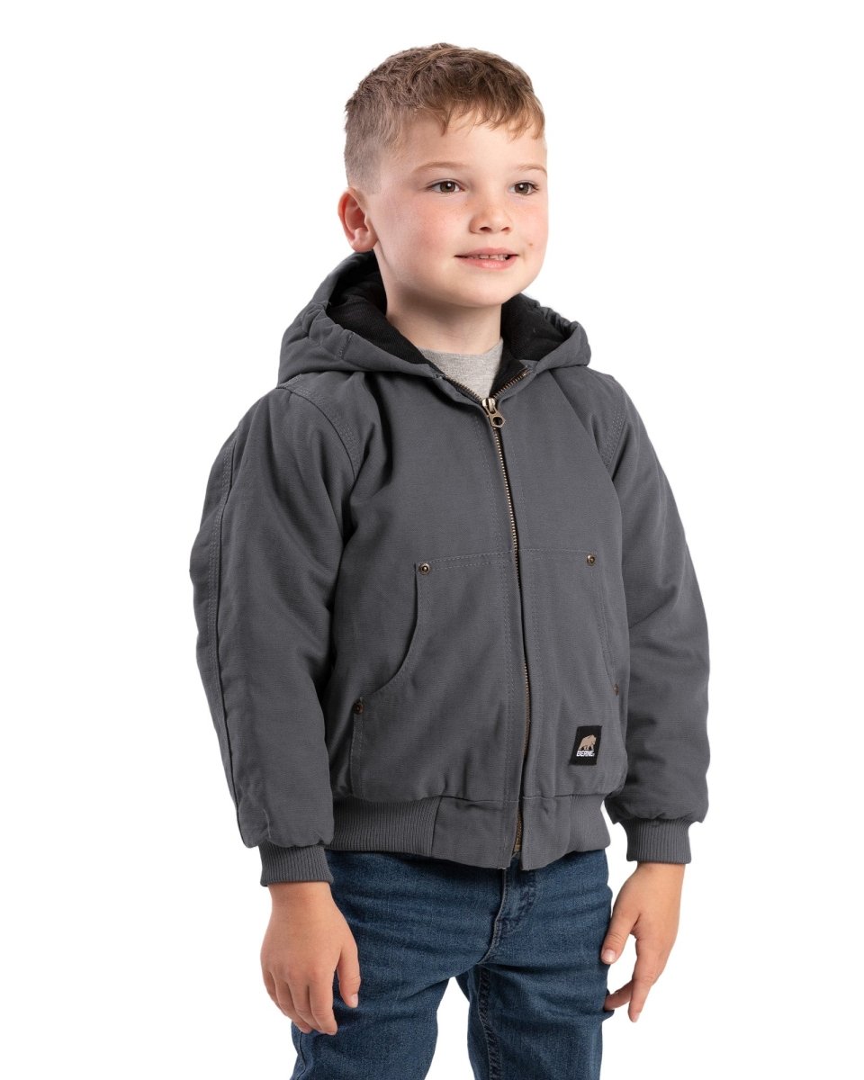 Hood jacket store for boys